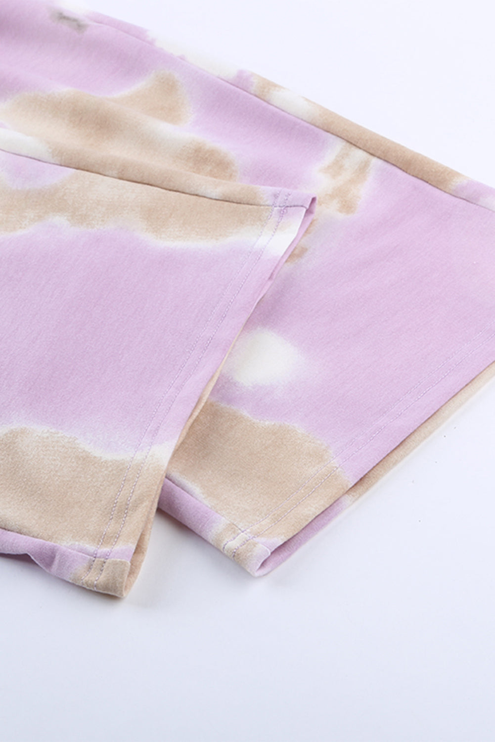 Tie-Dye Raglan Sleeve Top and Drawstring Pants Lounge Set